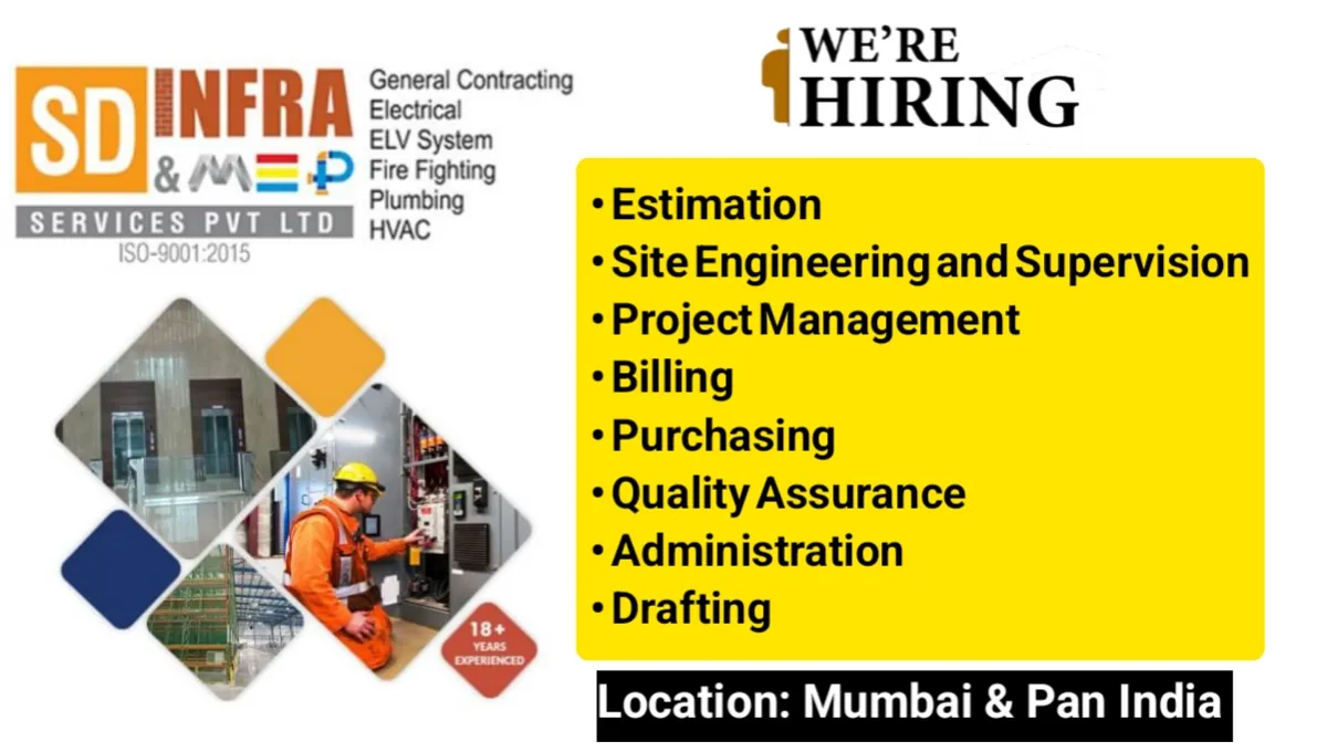 SD Infra & MEP Services Pvt Ltd Hiring 2025