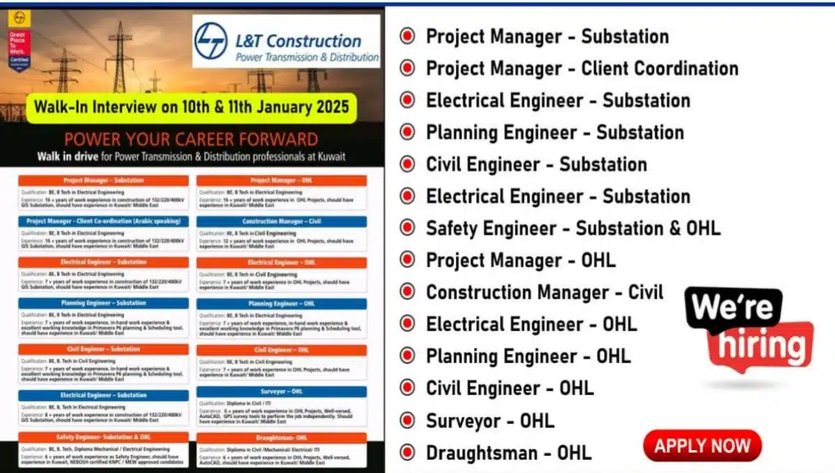 L&T Power Transmission & Distribution Careers