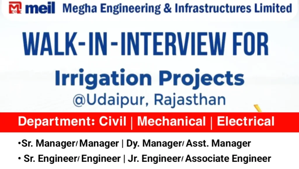 Megha Engineering & Infrastructure Ltd Walk-In Interview