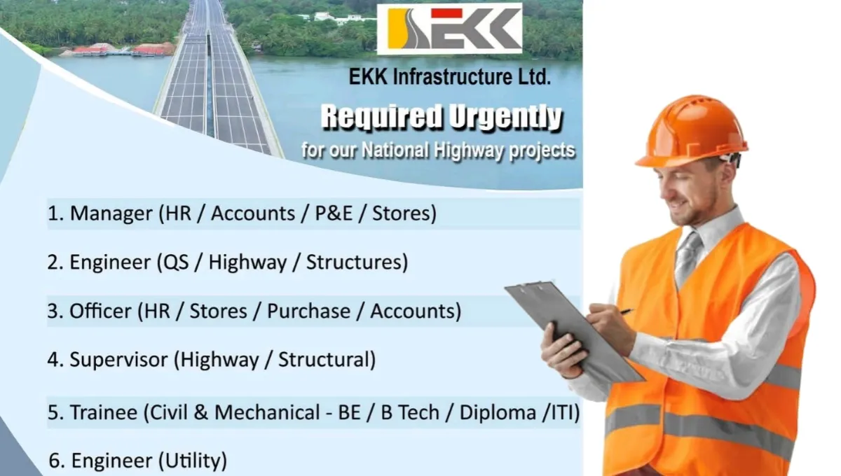 EKK Infrastructure Ltd Urgent Recruitment