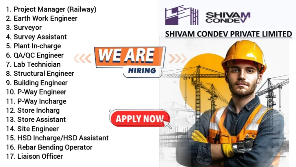 Shivam Condev Pvt Ltd Hiring 2025