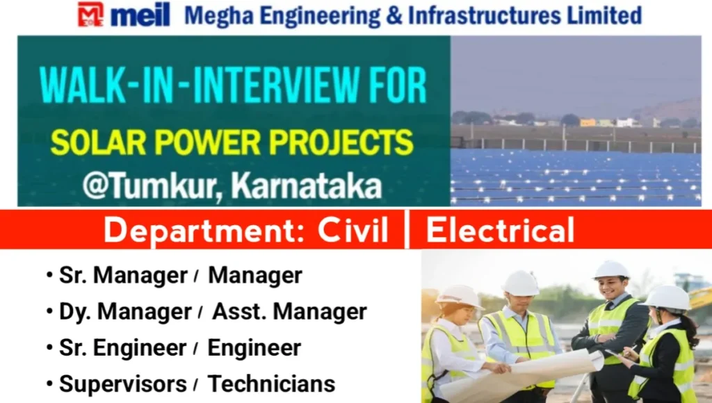 Walk-in at Megha Engineering & Infrastructure Ltd