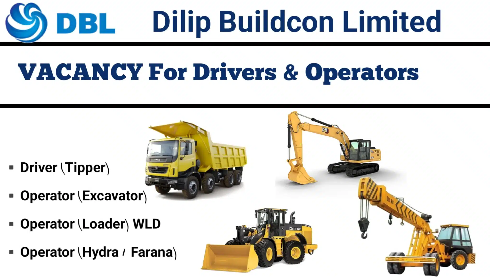 Dilip Buildcon Ltd Job Vacancy 2025