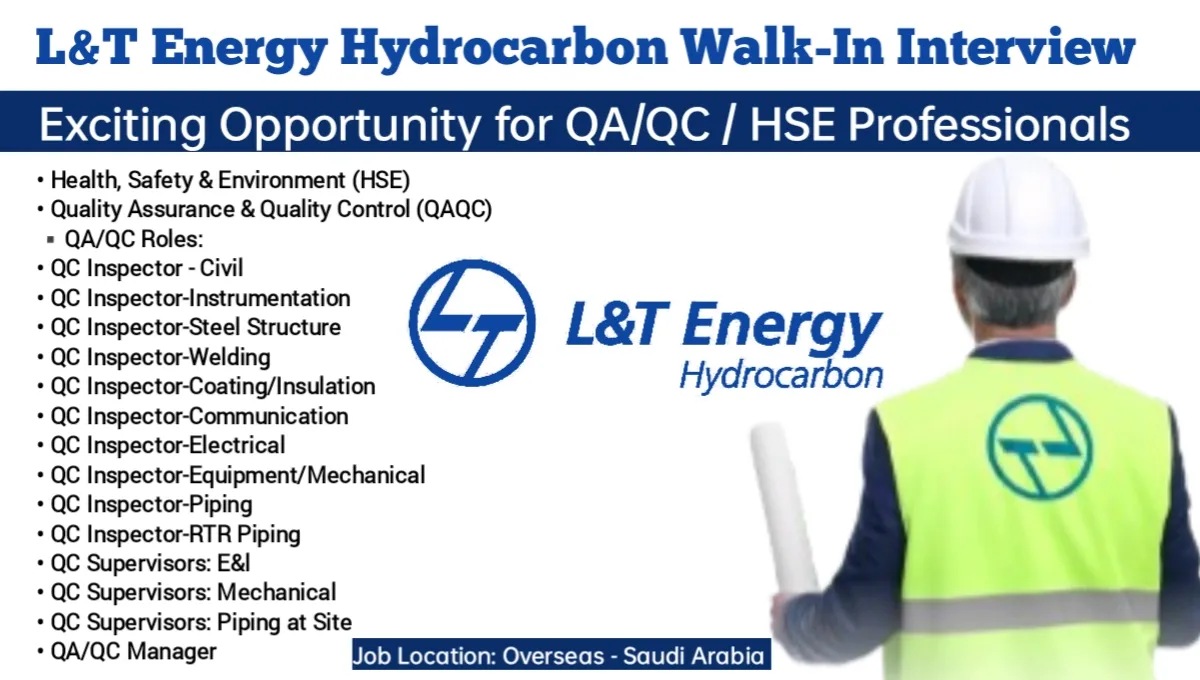 L&T Energy Hydrocarbon Walk-In Interview 2025