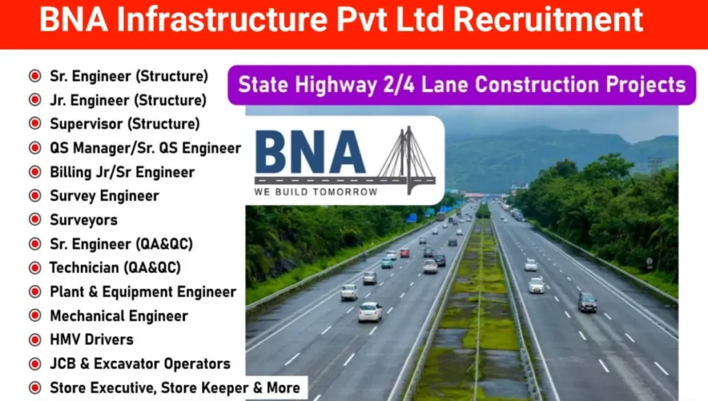 BNA Infrastructure Pvt Ltd Recruitment 2025