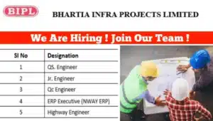 Bhartia Infra Projects Ltd Vacancy 2025