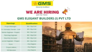 GMS Elegant Builders (I) Pvt Ltd Hiring 2025